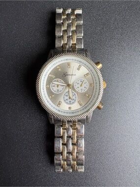 Geneva Women’s Two-Tone Silver and Gold Chronograph Watch